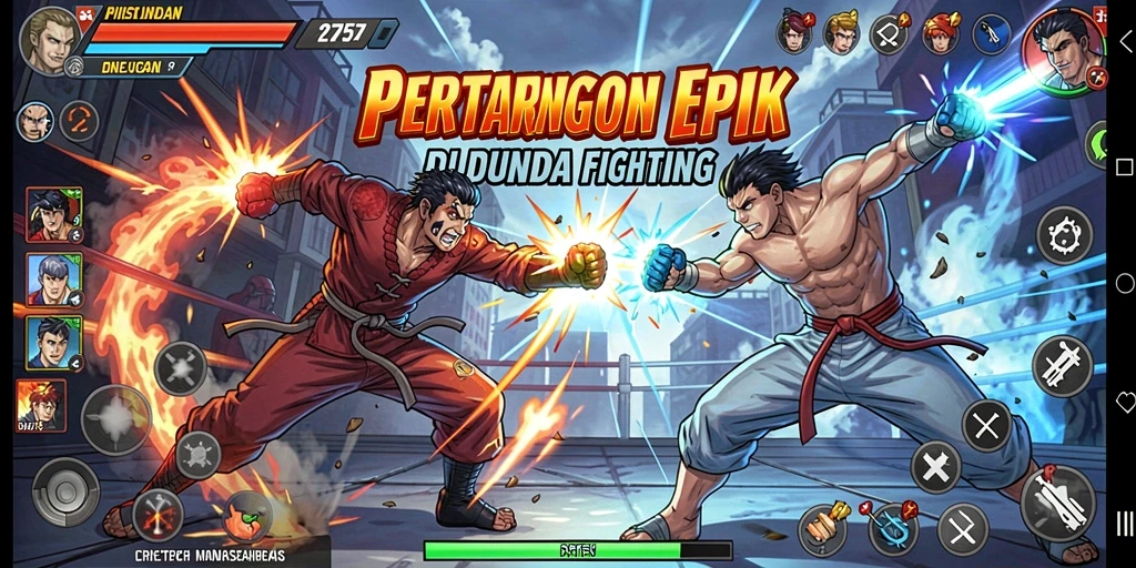 Gameplay dinamis dari 2757 saat karakter bertarung.