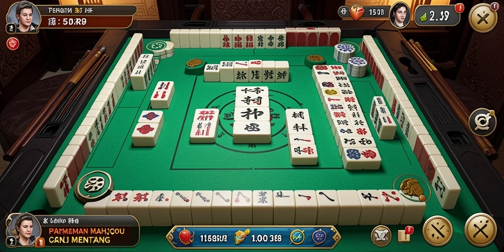 Gameplay seru Mahjong dalam 55RP dengan grafis menarik.