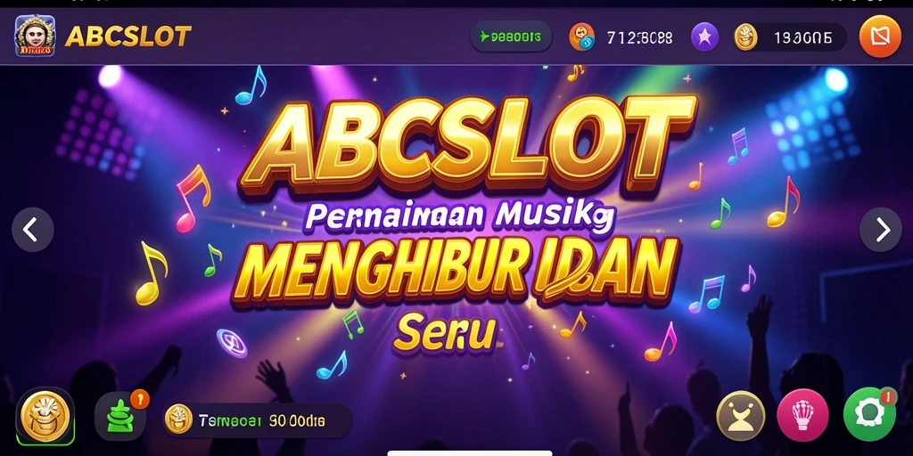 Tampilan gameplay ABCSLOT dengan berbagai pilihan lagu dan tantangan musik.