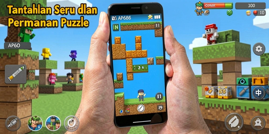 Tampilkan gameplay AP686 dengan potongan puzzle yang menarik.