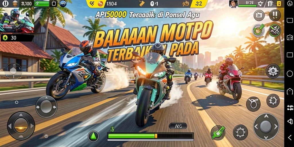 Screenshot gameplay <strong>API5000</strong> dengan balapan motor yang mendebarkan
