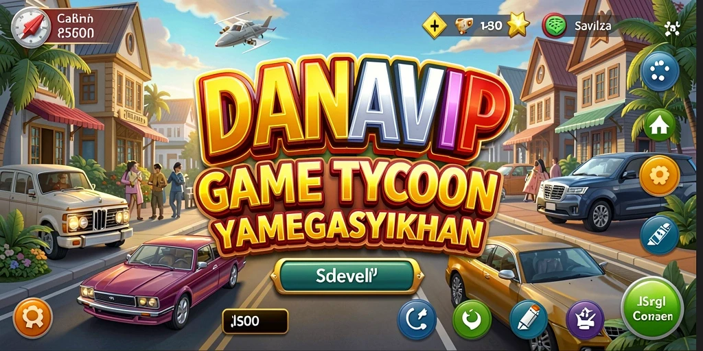 Screenshot utama gameplay DANAVIP yang menampilkan interaksi dalam permainan Tycoon.