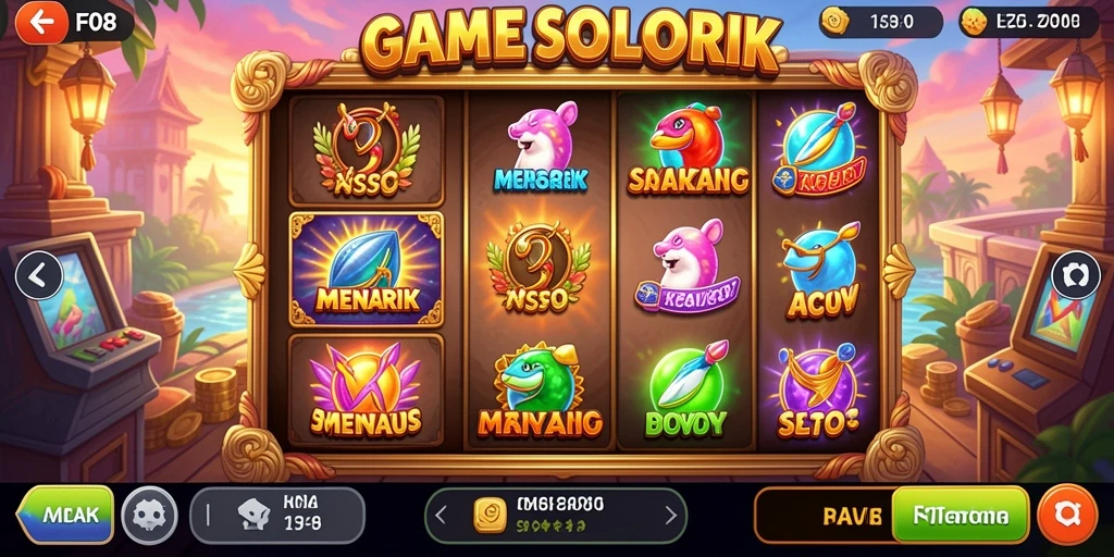 Tampilan menarik dari gameplay slot F08 dengan simbol dan tema yang beragam.