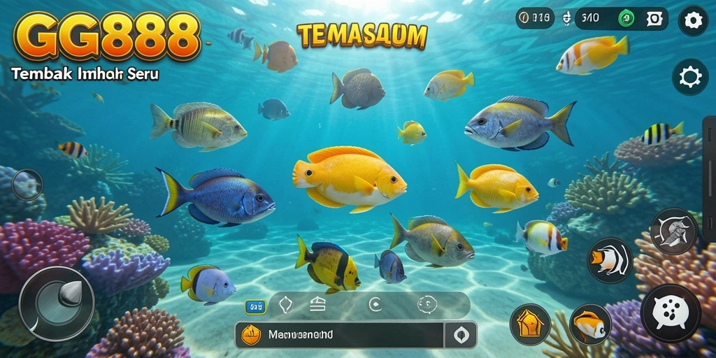 Screenshot GGG888 menampilkan aksi seru menangkap ikan.
