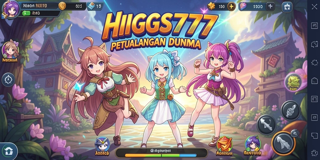 Tampilan gameplay HIGGS777 yang menampilkan karakter Anime dalam aksi.