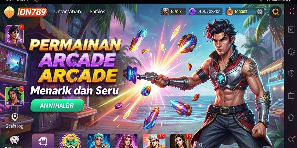 Screenshot utama IDN789 menampilkan gameplay seru dan karakter unik.