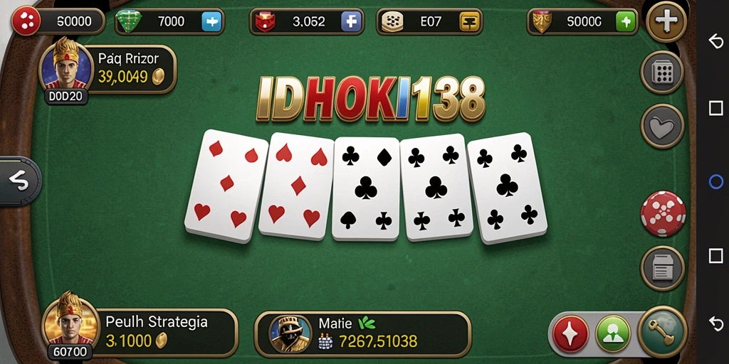 Screenshot gameplay <strong>IDRHOKI138</strong> yang menampilkan aksi seru permainan domino.