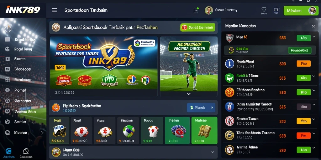 Tampilan utama INK789 dengan fitur taruhan olahraga yang menarik.