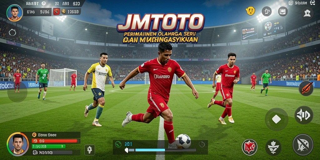 Screenshot gameplay menampilkan aksi olahraga yang mendebarkan.