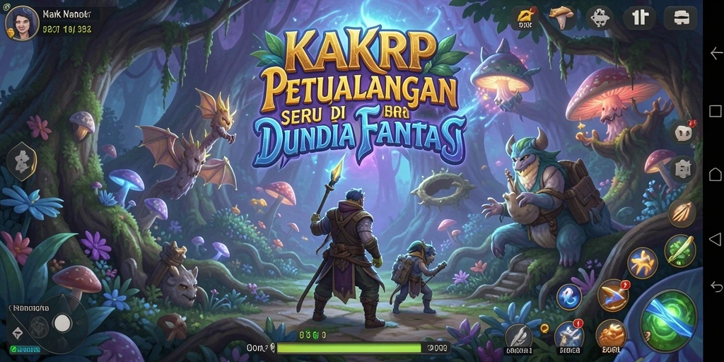 Screenshot KAKRP menampilkan aksi petualangan seru dan suasana dunia fantasi.