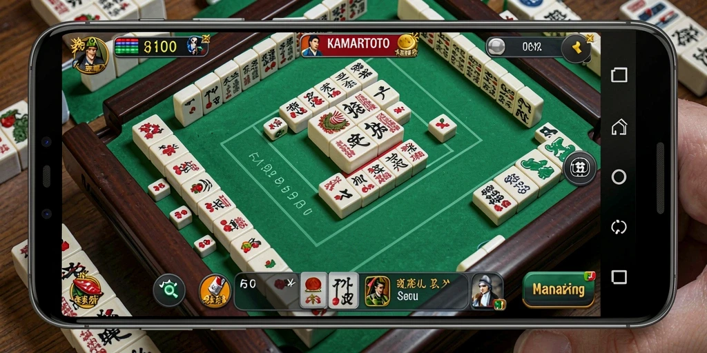 Screenshot gameplay KAMARTOTO menampilkan pertandingan Mahjong yang seru.