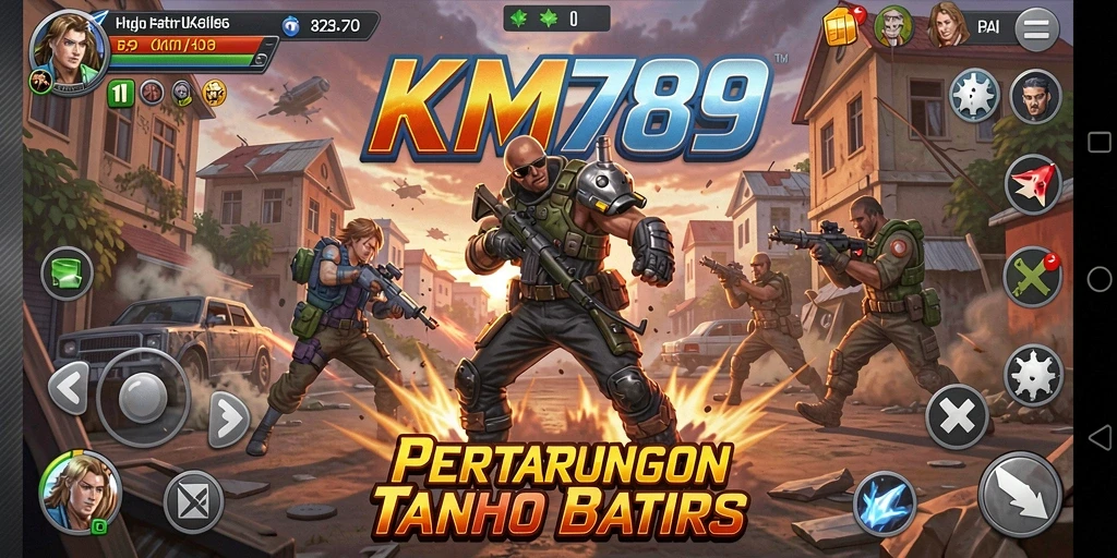 Tampilan aksi pertarungan seru di KM789 dengan karakter unik.
