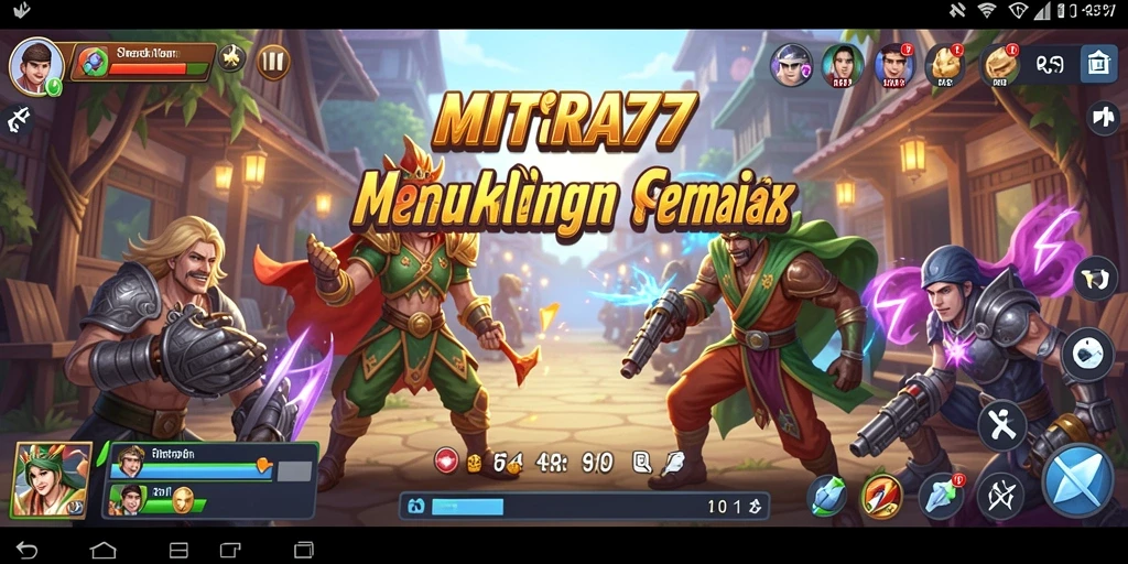 Tampilan gameplay MITRA77 dengan pertempuran strategis yang mendebarkan.