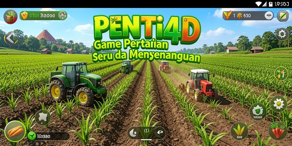 Tangkapan layar gameplay <strong>PENITI4D</strong> yang menunjukkan kebun yang indah dan subur.