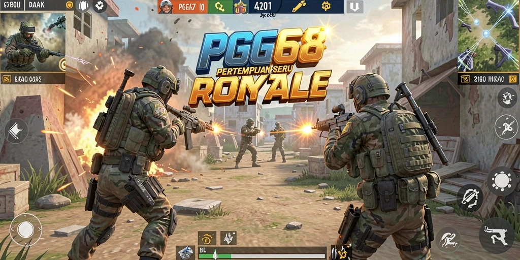 Gameplay PGG68 yang mendebarkan dalam pertempuran Battle Royale.