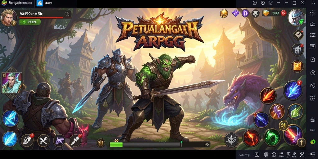 Screenshot gameplay RAP89 menampilkan pertempuran seru di dunia ARPG.