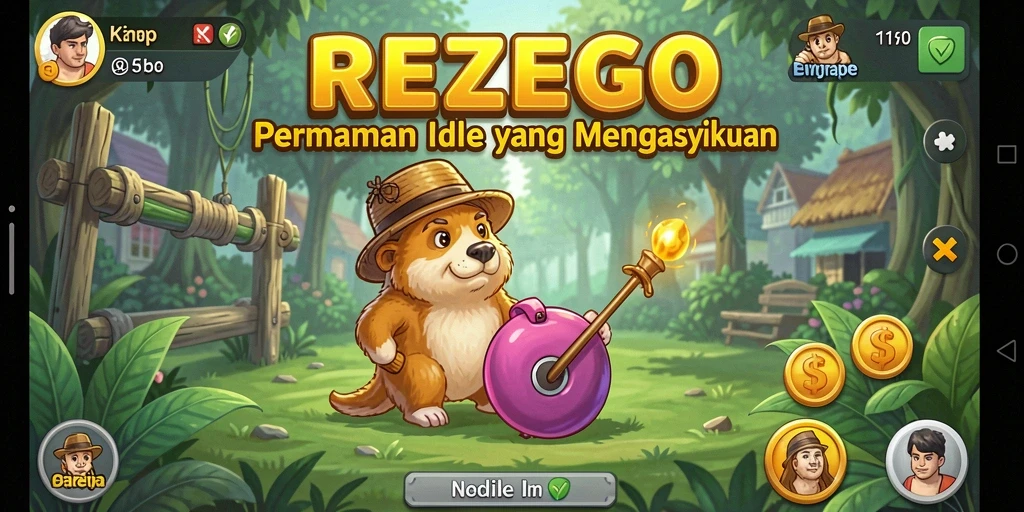 Tampilan gameplay REZEGO yang menarik dan menawan.