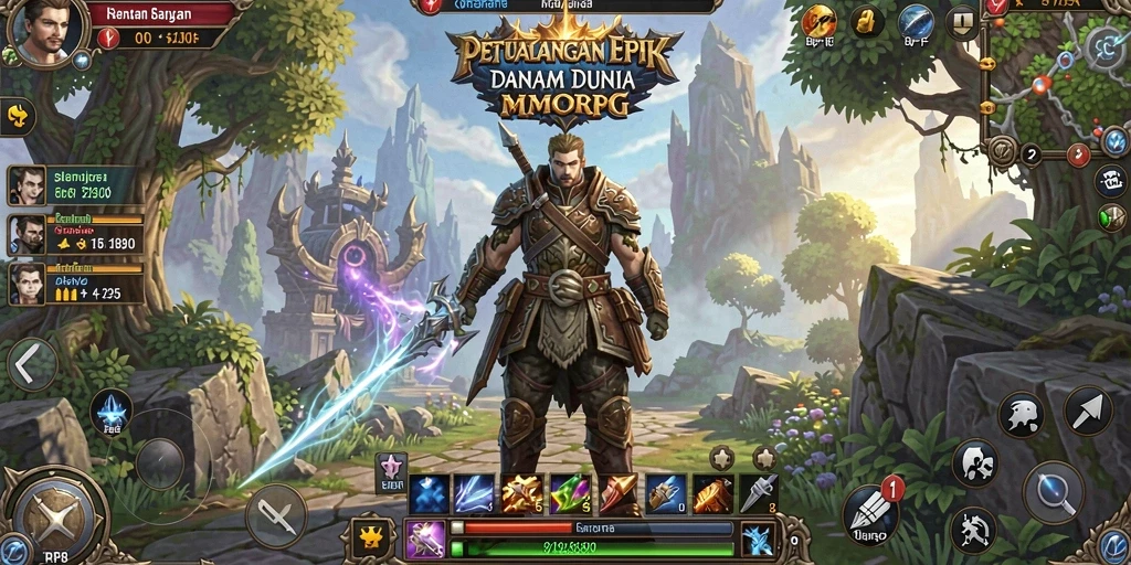 Screenshot utama RP8 menampilkan gameplay yang mendebarkan dalam dunia MMORPG.