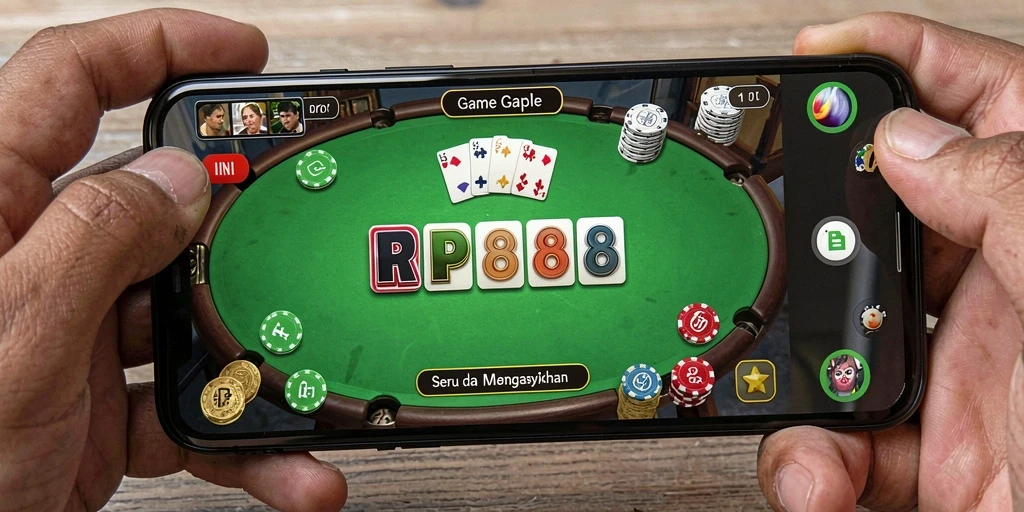 Screenshot gameplay Gaple RP888 yang menegangkan dan seru.