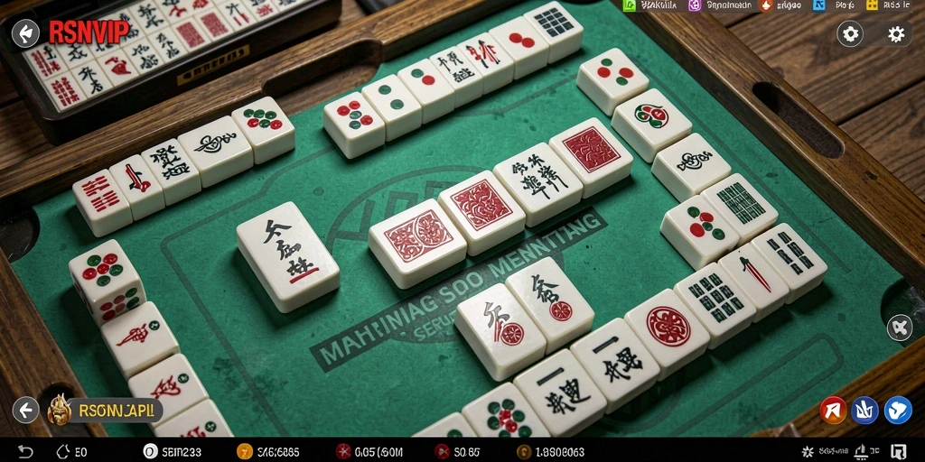 Tampilan gameplay Mahjong yang menarik dan penuh warna.