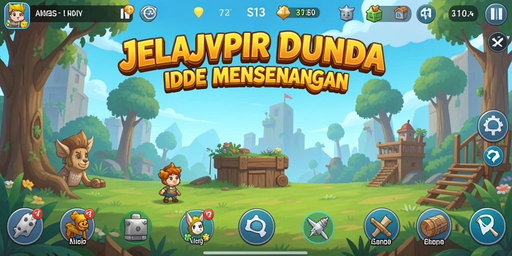Screenshot gameplay S13 menampilkan aktivitas mengumpulkan sumber daya.