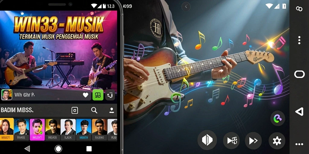 Screenshot gameplay WIN33 menampilkan pengalaman bermain musik yang interaktif.